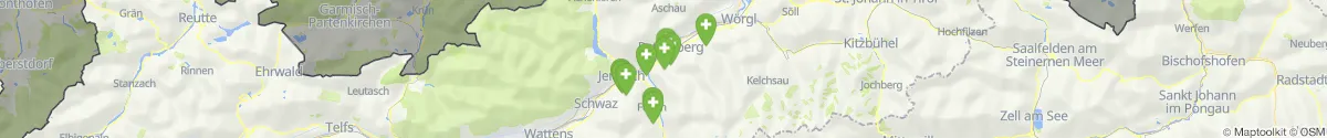 Kartenansicht für Apotheken-Notdienste in der Nähe von Rattenberg (Kufstein, Tirol)